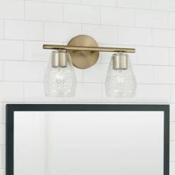 Brand new 🌟 Capital Lighting Dena 2-light Bath/ Vanity Fixture W/ Diamond Embossed Glass Aged Brass 🔥 -Capital Lighting Shop unnamed file 1005