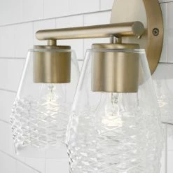 Brand new 🌟 Capital Lighting Dena 2-light Bath/ Vanity Fixture W/ Diamond Embossed Glass Aged Brass 🔥 -Capital Lighting Shop unnamed file 1006