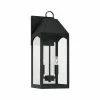 Best Sale 😉 Capital Lighting Burton Outdoor 2-light Black Medium Wall Lantern W/ Clear Glass 🛒