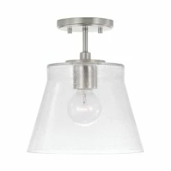 Deals ❤️ Capital Lighting Baker 1-light Small Pendant/ Semi-Flush Mount W/ Clear Seeded Glass Brushed Nickel ⭐ -Capital Lighting Shop unnamed file 1014