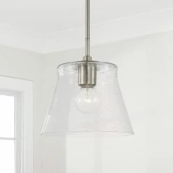 Deals ❤️ Capital Lighting Baker 1-light Small Pendant/ Semi-Flush Mount W/ Clear Seeded Glass Brushed Nickel ⭐ -Capital Lighting Shop unnamed file 1015
