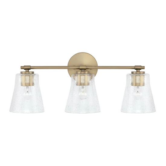 Budget ✔️ Capital Lighting Baker 3-light Bath/ Vanity Fixture W/ Clear Seeded Glass Brushed Nickel 🤩 2 Budget ✔️ Capital Lighting Baker 3-light Bath/ Vanity Fixture W/ Clear Seeded Glass Brushed Nickel 🤩 - Image 2