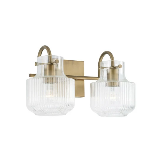 Budget โค๏ธ Capital Lighting Nyla 2-light Bath/ Vanity W/ Clear Fluted Glass Aged Brass ๐ 1 Budget โค๏ธ Capital Lighting Nyla 2-light Bath/ Vanity W/ Clear Fluted Glass Aged Brass ๐