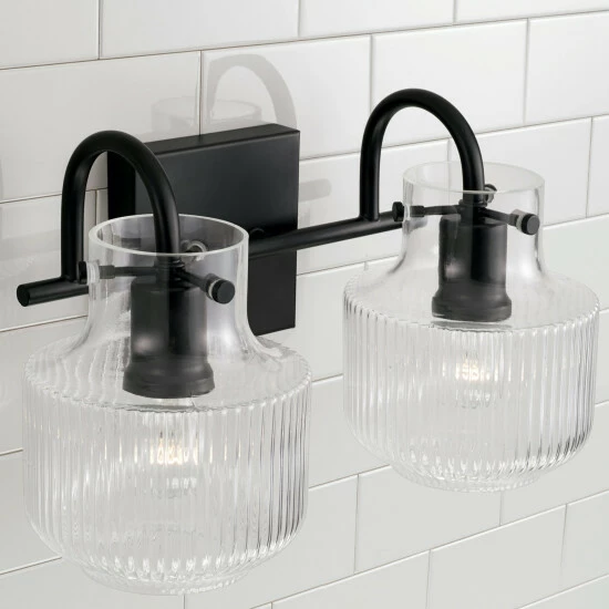 Budget โค๏ธ Capital Lighting Nyla 2-light Bath/ Vanity W/ Clear Fluted Glass Aged Brass ๐ 8 Budget โค๏ธ Capital Lighting Nyla 2-light Bath/ Vanity W/ Clear Fluted Glass Aged Brass ๐ - Image 8