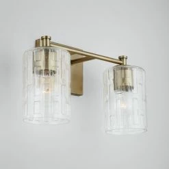 Best Pirce 🥰 Capital Lighting Emerson 2-light Bath/ Vanity Fixture W/ Embossed Seeded Glass Aged Brass 🔔 -Capital Lighting Shop unnamed file 1074