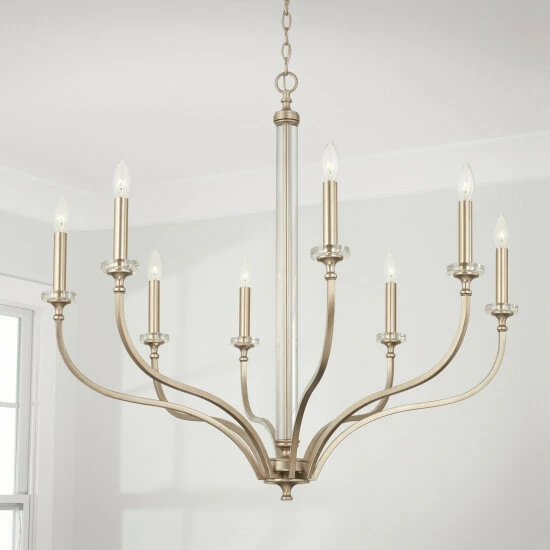 Promo โ๏ธ Capital Lighting Breigh 8-light Brushed Champagne Large Chandelier ๐ 2 Promo โ๏ธ Capital Lighting Breigh 8-light Brushed Champagne Large Chandelier ๐ - Image 2