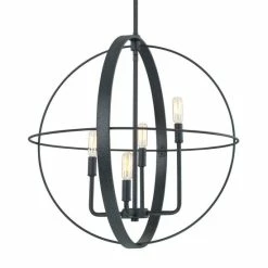 Hot Sale 🧨 Capital Lighting Transitional 4-light Black Iron Pendant 🎁