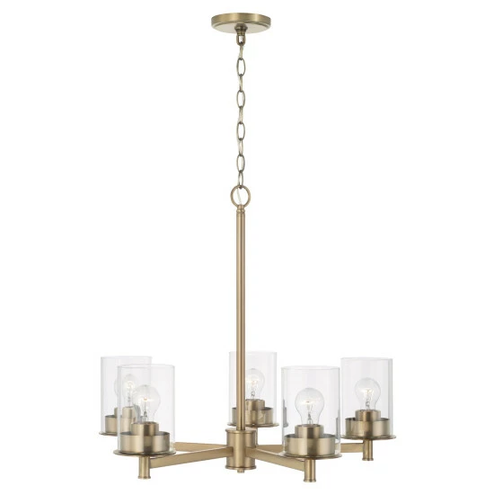 Brand new ๐ Capital Lighting Mason 5-light Chandelier W/ Clear Glass Aged Brass ๐ 4 Brand new ๐ Capital Lighting Mason 5-light Chandelier W/ Clear Glass Aged Brass ๐ - Image 4