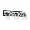 Outlet 💯 Capital Lighting Avery 3-light Matte Black Bath/ Vanity Fixture W/ Clear Seeded Glass 🛒