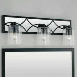 Outlet 💯 Capital Lighting Avery 3-light Matte Black Bath/ Vanity Fixture W/ Clear Seeded Glass 🛒 -Capital Lighting Shop unnamed file 1148