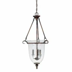 Discount 🛒 Capital Lighting Traditional 3-light Burnished Bronze Foyer Pendant 💯