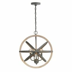 Alternative view of Top 10 🤩 Capital Lighting Bluffton 4-light Iron/ Wood Hanging Pendant 🔔