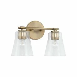 Coupon 👏 Capital Lighting Baker 2-light Bath/ Vanity Fixture W/ Clear Seeded Glass Matte Black 😉