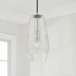 Outlet 🎉 Capital Lighting Dena 1-light Pendant W/ Diamond Embossed Glass & Black Braided Cord Matte Black 👏 -Capital Lighting Shop unnamed file 1183