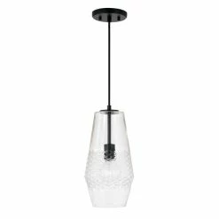 Outlet 🎉 Capital Lighting Dena 1-light Pendant W/ Diamond Embossed Glass & Black Braided Cord Matte Black 👏 -Capital Lighting Shop unnamed file 1186