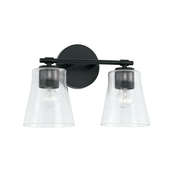 Coupon ๐ Capital Lighting Baker 2-light Bath/ Vanity Fixture W/ Clear Seeded Glass Matte Black ๐ 5 Coupon ๐ Capital Lighting Baker 2-light Bath/ Vanity Fixture W/ Clear Seeded Glass Matte Black ๐ - Image 5