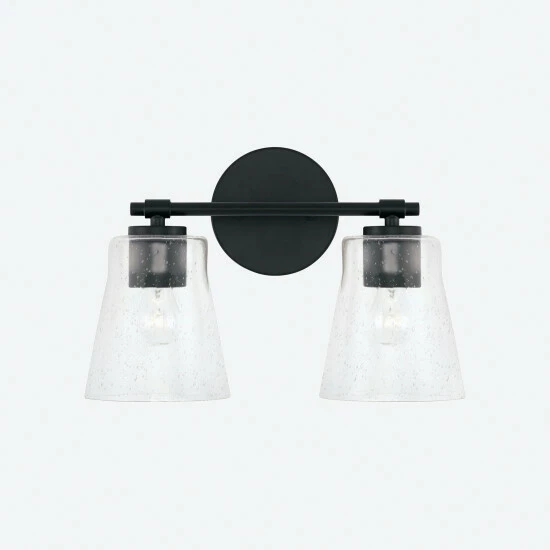 Coupon ๐ Capital Lighting Baker 2-light Bath/ Vanity Fixture W/ Clear Seeded Glass Matte Black ๐ 6 Coupon ๐ Capital Lighting Baker 2-light Bath/ Vanity Fixture W/ Clear Seeded Glass Matte Black ๐ - Image 6