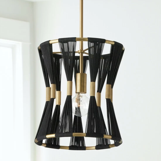 Top 10 ๐ Capital Lighting Bianca 12.25" 1-light Patinaed Brass/ Tapered String Pendant Patinaed Brass/ Black Rope ๐ 8 Top 10 ๐ Capital Lighting Bianca 12.25" 1-light Patinaed Brass/ Tapered String Pendant Patinaed Brass/ Black Rope ๐ - Image 8
