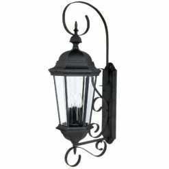 New 😀 Capital Lighting Carraige House 3-light Black Outdoor Wall Lantern 💯
