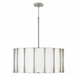 Brand new 🔔 Capital Lighting Bodie 4-light Pendant W/ Handcrafted Mango Wood & Rattan Brushed Nickel 👍