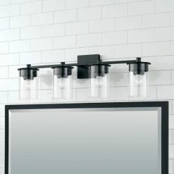 New ✨ Capital Lighting Mason 4-light Bath/ Vanity Fixture W/ Clear Glass Matte Black 🥰 -Capital Lighting Shop unnamed file 1249