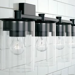 New ✨ Capital Lighting Mason 4-light Bath/ Vanity Fixture W/ Clear Glass Matte Black 🥰 -Capital Lighting Shop unnamed file 1250