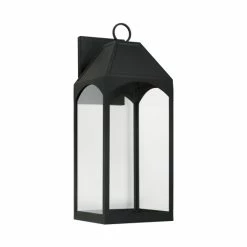 Coupon 🔔 Capital Lighting Burton Outdoor 1-light Black Large LED Wall Lantern W/ Clear Glass 😉