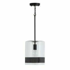 Wholesale 🔔 Capital Lighting Marion 1-light Hanging Pendant W/ Clear Glass Matte Black 👍
