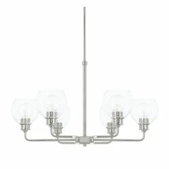 Hot Sale ⭐ Capital Lighting Mid-Century 6-light Polished Nickel Chandelier ✔️