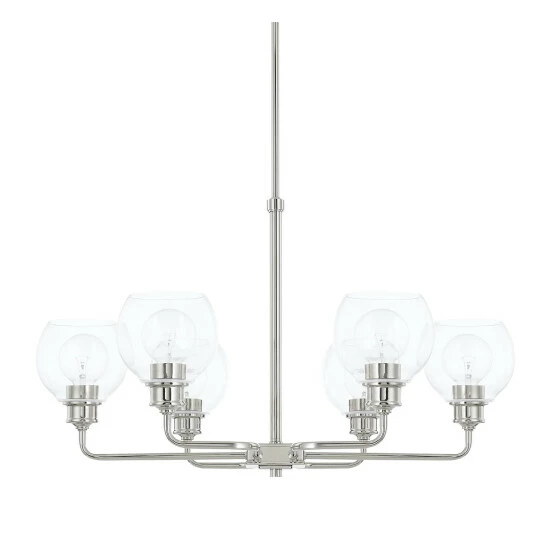Hot Sale ⭐ Capital Lighting Mid-Century 6-light Polished Nickel Chandelier ✔️ 1 Hot Sale ⭐ Capital Lighting Mid-Century 6-light Polished Nickel Chandelier ✔️