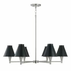 Top 10 ๐ฅ Capital Lighting Benson 32" 6-light Black/ Brushed Nickel Chandelier ๐
