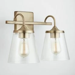 Budget 🔔 Capital Lighting Jayne 2-light Bath/ Vanity Fixture W/ Clear Seeded Glass Aged Brass 😀 -Capital Lighting Shop unnamed file 1315