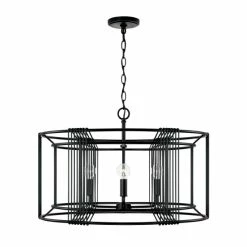 Top 10 ๐คฉ Capital Lighting Lennon 4-light Matte Black Drum Pendant ๐