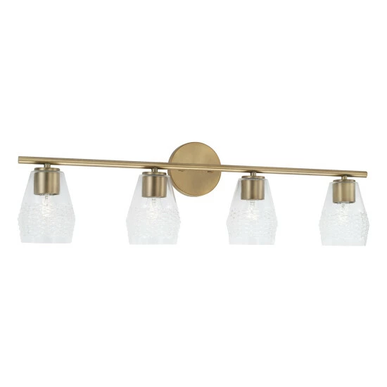 Wholesale π₯ Capital Lighting Dena 4-light Bath/ Vanity Fixture W/ Diamond Embossed Glass Aged Brass π 1 Wholesale π₯ Capital Lighting Dena 4-light Bath/ Vanity Fixture W/ Diamond Embossed Glass Aged Brass π