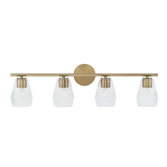 Wholesale π₯ Capital Lighting Dena 4-light Bath/ Vanity Fixture W/ Diamond Embossed Glass Aged Brass π 2 Wholesale π₯ Capital Lighting Dena 4-light Bath/ Vanity Fixture W/ Diamond Embossed Glass Aged Brass π - Image 2