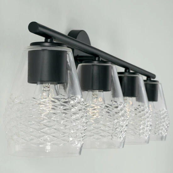 Wholesale π₯ Capital Lighting Dena 4-light Bath/ Vanity Fixture W/ Diamond Embossed Glass Aged Brass π 8 Wholesale π₯ Capital Lighting Dena 4-light Bath/ Vanity Fixture W/ Diamond Embossed Glass Aged Brass π - Image 8