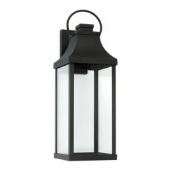 Coupon 🛒 Capital Lighting Bradford Outdoor 1-light Large LED Wall Lantern W/ Clear Glass Black 🔔