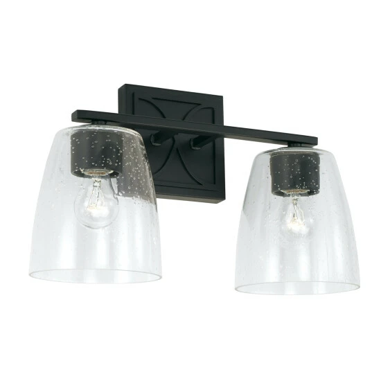 Promo ๐ฅ Capital Lighting Sylvia 2-light 15-inch Bath/ Vanity Fixture W/ Clear Seeded Glass Matte Black โจ 5 Promo ๐ฅ Capital Lighting Sylvia 2-light 15-inch Bath/ Vanity Fixture W/ Clear Seeded Glass Matte Black โจ - Image 5