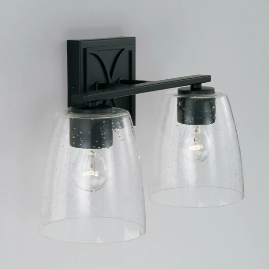 Promo ๐ฅ Capital Lighting Sylvia 2-light 15-inch Bath/ Vanity Fixture W/ Clear Seeded Glass Matte Black โจ 6 Promo ๐ฅ Capital Lighting Sylvia 2-light 15-inch Bath/ Vanity Fixture W/ Clear Seeded Glass Matte Black โจ - Image 6