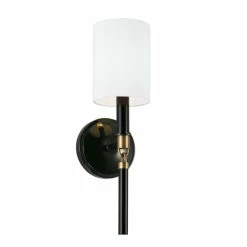 Coupon 🌟 Capital Lighting Beckham 1-light Glossy Black/ Aged Brass 5-inch Wall Sconce 💯