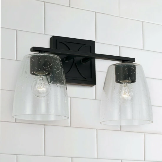 Promo ๐ฅ Capital Lighting Sylvia 2-light 15-inch Bath/ Vanity Fixture W/ Clear Seeded Glass Matte Black โจ 7 Promo ๐ฅ Capital Lighting Sylvia 2-light 15-inch Bath/ Vanity Fixture W/ Clear Seeded Glass Matte Black โจ - Image 7