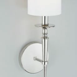 Deals 🔔 Capital Lighting Abbie 1-light 5-inch Wall Sconce W/ White Fabric Shade Polished Nickel 🤩 -Capital Lighting Shop unnamed file 1362