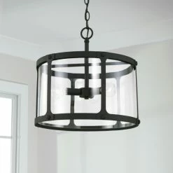 Promo 👍 Capital Lighting Brennen 3-light Black Iron Convertible Pendant/ Semi-Flush Mount ⌛ -Capital Lighting Shop unnamed file 1392