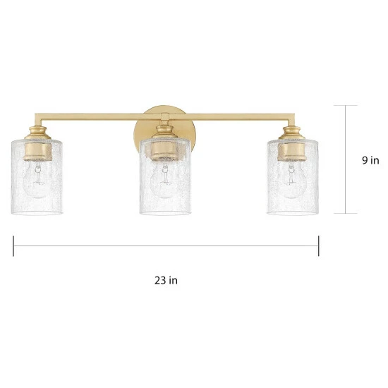 Budget ๐คฉ Capital Lighting Milan 3-light Capital Goldtone Bath Vanity Fixture ๐ 2 Budget ๐คฉ Capital Lighting Milan 3-light Capital Goldtone Bath Vanity Fixture ๐ - Image 2