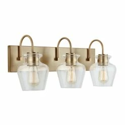 Best deal 👏 Capital Lighting Danes 3-light Bath/ Vanity Fixture W/ Clear Glass Aged Brass 👏