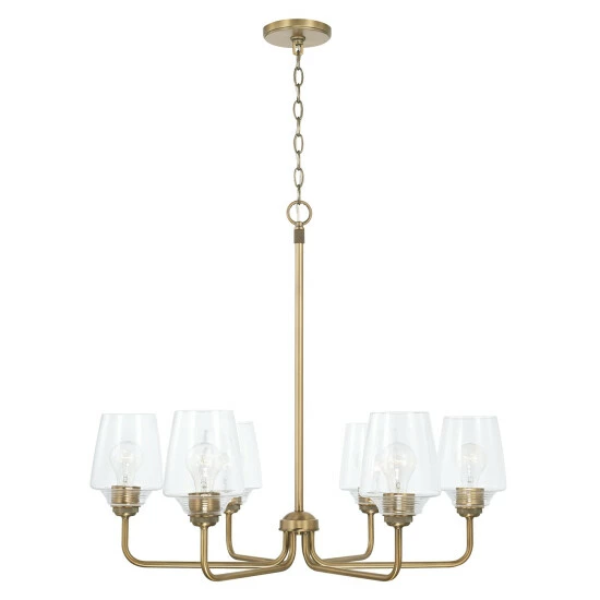 Budget ๐คฉ Capital Lighting Miller 30" 6-light Chandelier W/ Clear Ribbed Glass Graphite ๐ 1 Budget ๐คฉ Capital Lighting Miller 30" 6-light Chandelier W/ Clear Ribbed Glass Graphite ๐