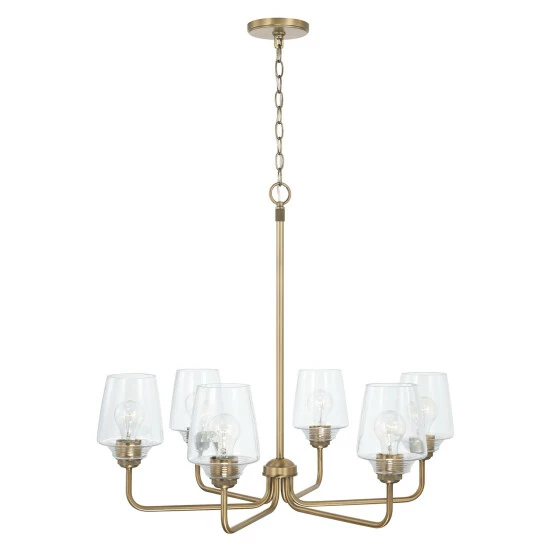 Budget ๐คฉ Capital Lighting Miller 30" 6-light Chandelier W/ Clear Ribbed Glass Graphite ๐ 2 Budget ๐คฉ Capital Lighting Miller 30" 6-light Chandelier W/ Clear Ribbed Glass Graphite ๐ - Image 2