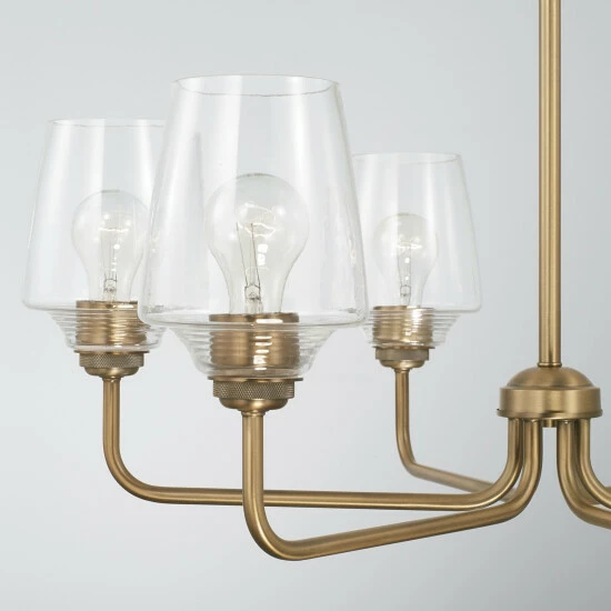 Budget ๐คฉ Capital Lighting Miller 30" 6-light Chandelier W/ Clear Ribbed Glass Graphite ๐ 3 Budget ๐คฉ Capital Lighting Miller 30" 6-light Chandelier W/ Clear Ribbed Glass Graphite ๐ - Image 3