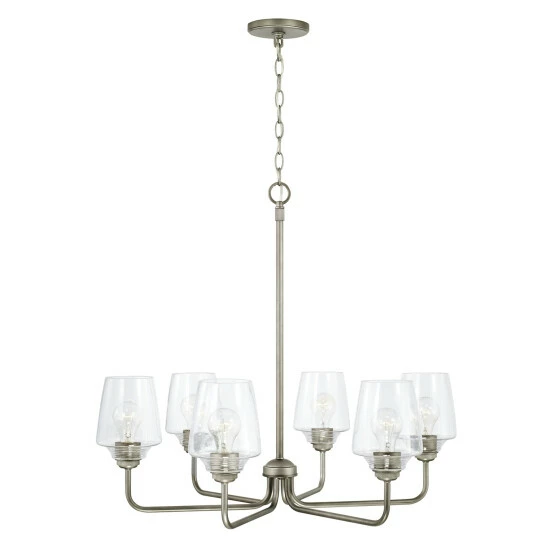 Budget ๐คฉ Capital Lighting Miller 30" 6-light Chandelier W/ Clear Ribbed Glass Graphite ๐ 6 Budget ๐คฉ Capital Lighting Miller 30" 6-light Chandelier W/ Clear Ribbed Glass Graphite ๐ - Image 6