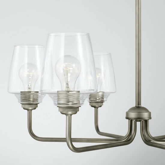 Budget ๐คฉ Capital Lighting Miller 30" 6-light Chandelier W/ Clear Ribbed Glass Graphite ๐ 7 Budget ๐คฉ Capital Lighting Miller 30" 6-light Chandelier W/ Clear Ribbed Glass Graphite ๐ - Image 7